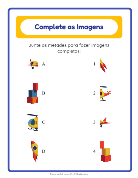 Pré-visualização da ficha de Pareamento De Sombras com Brinquedos para Educação infantil (pré-escola, 5-7 anos)