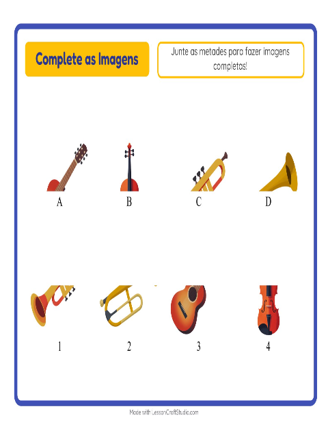 Pré-visualização da ficha de Pareamento De Sombras com Música para Educação infantil (pré-escola, 5-7 anos)