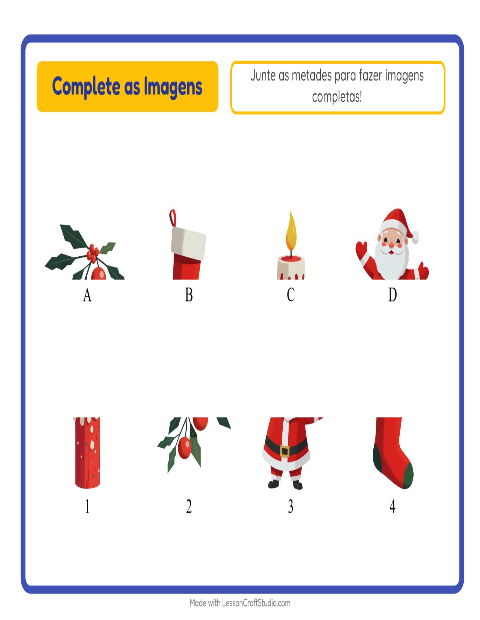 Pré-visualização da ficha de Pareamento De Sombras com Natal para Educação infantil (pré-escola, 5-7 anos)
