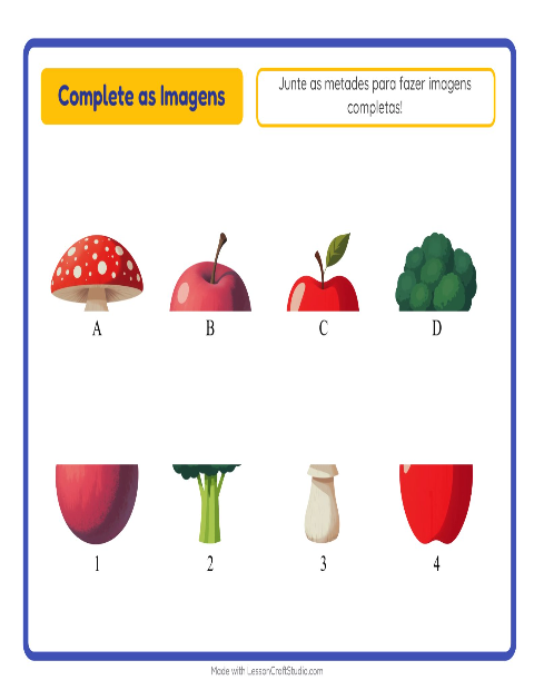 Pré-visualização da ficha de Pareamento De Sombras com No supermercado para Educação infantil (pré-escola, 5-7 anos)