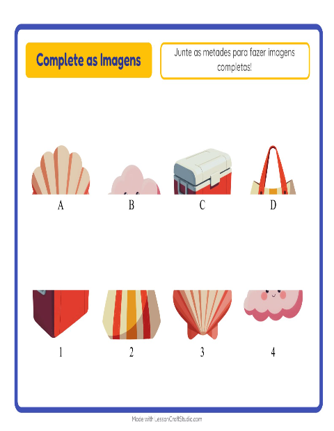Pré-visualização da ficha de Pareamento De Sombras com Praia para Educação infantil (pré-escola, 5-7 anos)