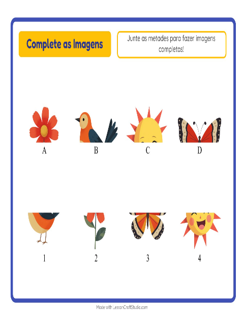 Pré-visualização da ficha de Pareamento De Sombras com Primavera para Educação infantil (pré-escola, 5-7 anos)
