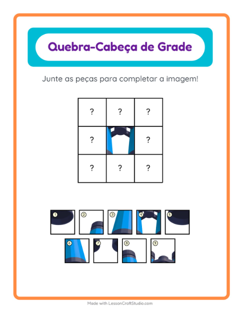 Pré-visualização da ficha de Pareamento Em Grade com Acampamento para Educação infantil (pré-escola, 5-7 anos)