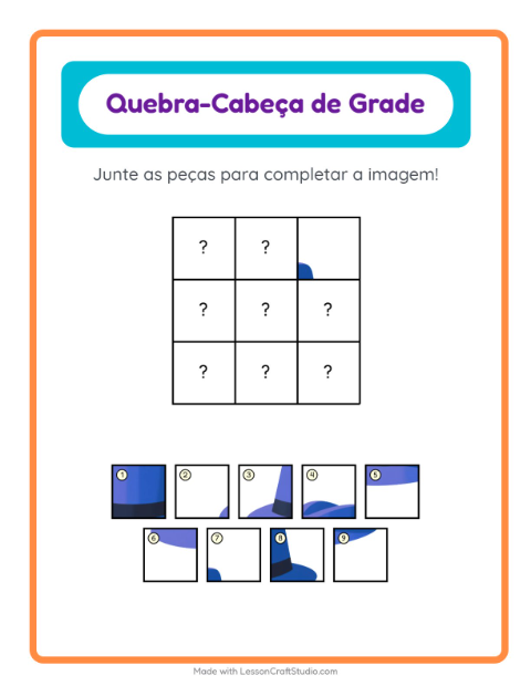 Pré-visualização da ficha de Pareamento Em Grade com Acessórios para Educação infantil (pré-escola, 5-7 anos)