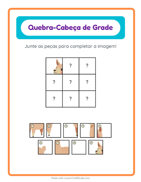 Pré-visualização da ficha de Pareamento Em Grade com Animais da fazenda para Educação infantil (pré-escola, 5-7 anos)