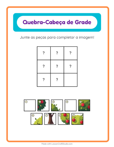 Pré-visualização da ficha de Pareamento Em Grade com Árvores para Educação infantil (pré-escola, 5-7 anos)