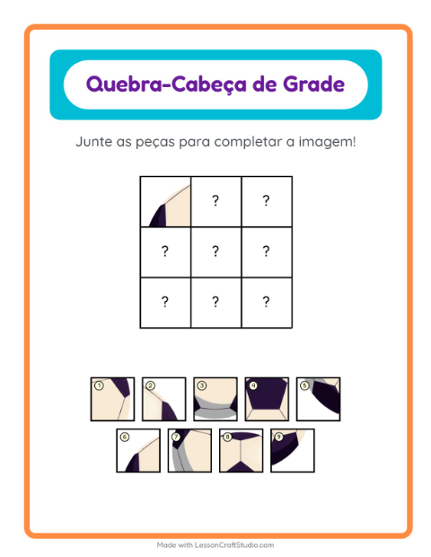 Pré-visualização da ficha de Pareamento Em Grade com Atividades para Educação infantil (pré-escola, 5-7 anos)
