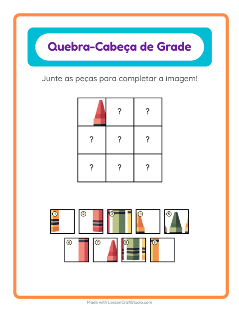 Pré-visualização da ficha de Pareamento Em Grade com Brinquedos para Educação infantil (pré-escola, 5-7 anos)