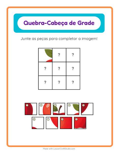 Pré-visualização da ficha de Pareamento Em Grade com Café da manhã para Educação infantil (pré-escola, 5-7 anos)