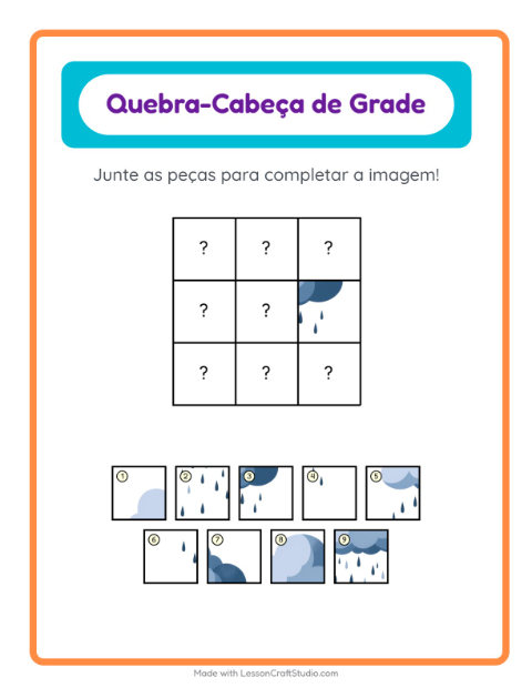 Pré-visualização da ficha de Pareamento Em Grade com Clima para Educação infantil (pré-escola, 5-7 anos)
