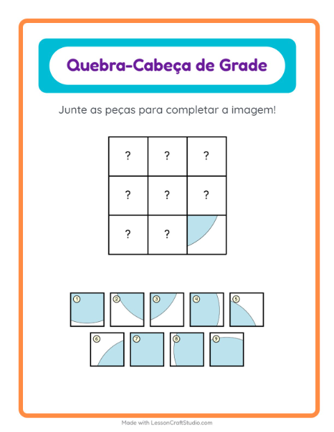 Pré-visualização da ficha de Pareamento Em Grade com Formas para Educação infantil (pré-escola, 5-7 anos)
