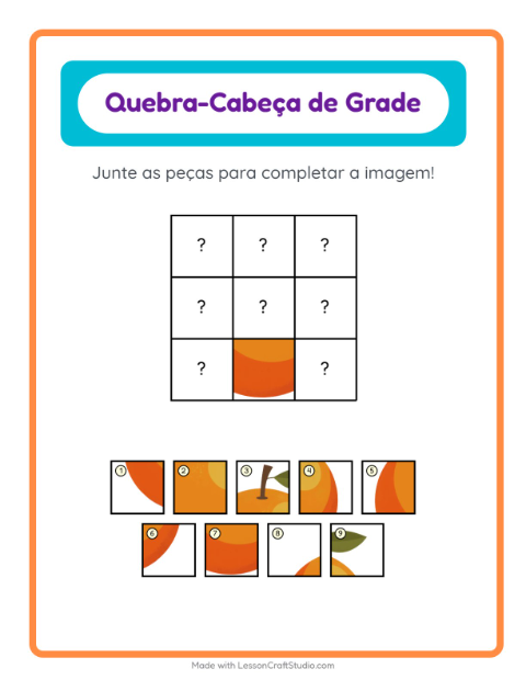 Pré-visualização da ficha de Pareamento Em Grade com Frutas para Educação infantil (pré-escola, 5-7 anos)