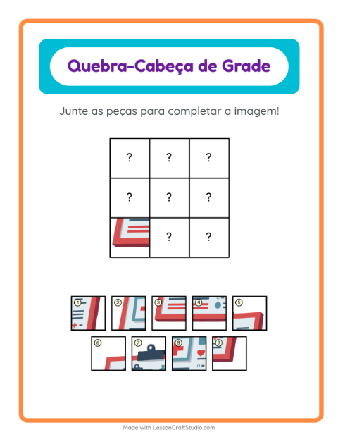 Pré-visualização da ficha de Pareamento Em Grade com Hospital para Educação infantil (pré-escola, 5-7 anos)