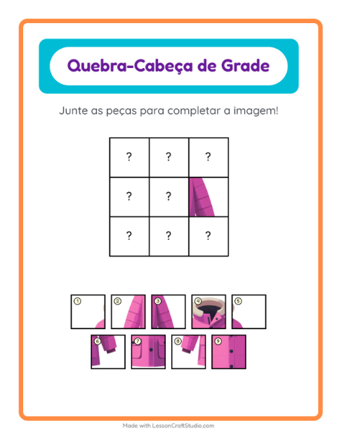 Pré-visualização da ficha de Pareamento Em Grade com Inverno para Educação infantil (pré-escola, 5-7 anos)