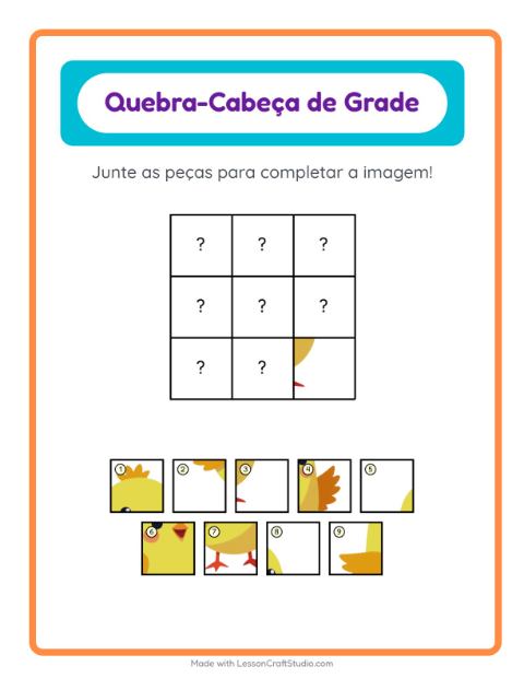 Pré-visualização da ficha de Pareamento Em Grade com Primavera para Educação infantil (pré-escola, 5-7 anos)