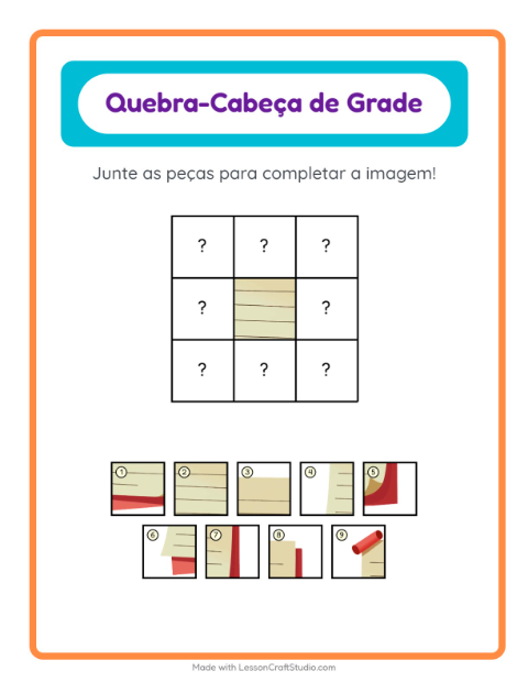 Pré-visualização da ficha de Pareamento Em Grade com Sala de aula para Educação infantil (pré-escola, 5-7 anos)