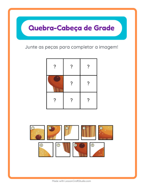 Pré-visualização da ficha de Pareamento Em Grade com Sobremesas e doces para Educação infantil (pré-escola, 5-7 anos)