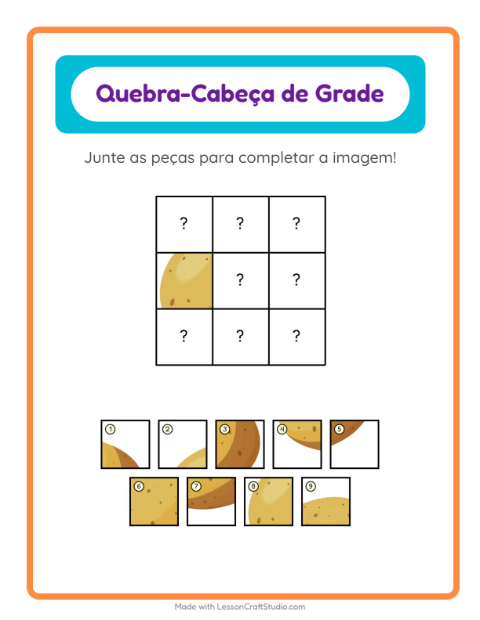 Pré-visualização da ficha de Pareamento Em Grade com Vegetais para Educação infantil (pré-escola, 5-7 anos)