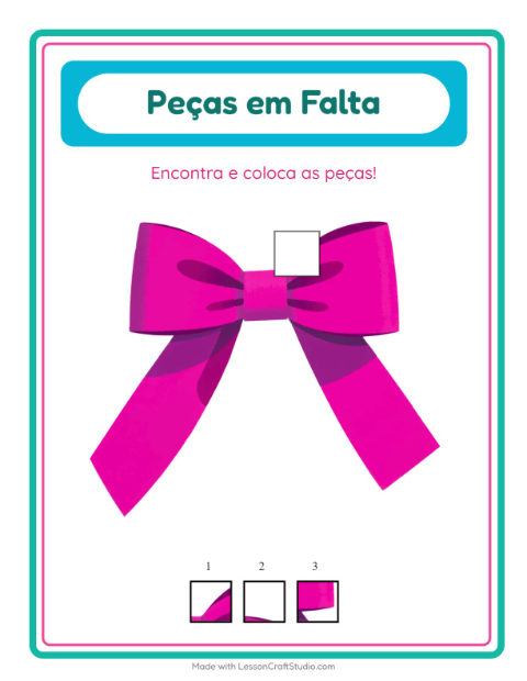 Pré-visualização da ficha de Peças Faltantes com Acessórios para Educação infantil (pré-escola, 5-7 anos)