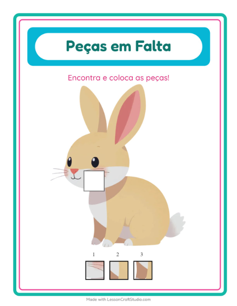 Prévia: A peça que falta: Animais – para a educação infantil