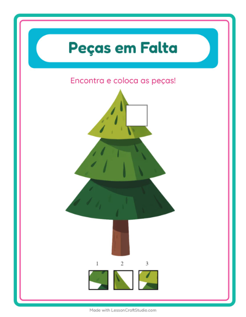 Pré-visualização da ficha de Peças Faltantes com Árvores para Educação infantil (pré-escola, 5-7 anos)