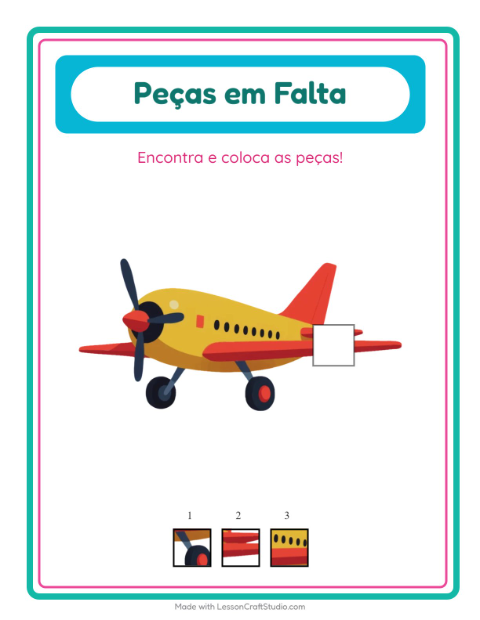 Pré-visualização da ficha de Peças Faltantes com Brinquedos para Educação infantil (pré-escola, 5-7 anos)