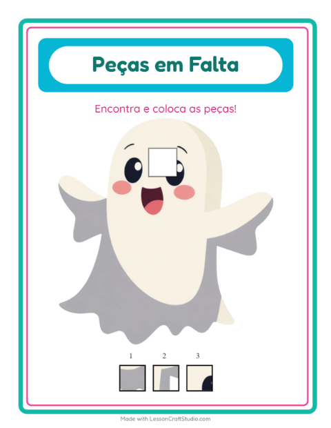 Pré-visualização da ficha de Peças Faltantes com Diversos para Educação infantil (pré-escola, 5-7 anos)