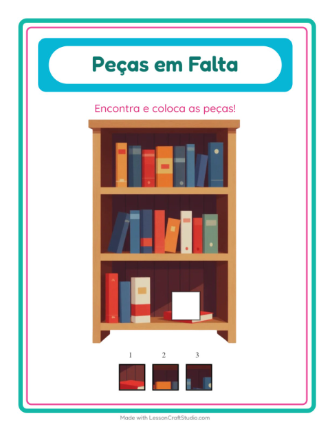 Pré-visualização da ficha de Peças Faltantes com Móveis para Educação infantil (pré-escola, 5-7 anos)