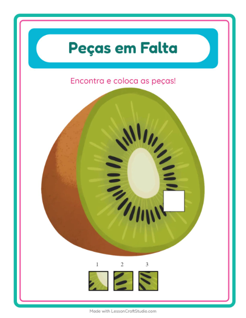 Pré-visualização da ficha de Peças Faltantes com No supermercado para Educação infantil (pré-escola, 5-7 anos)