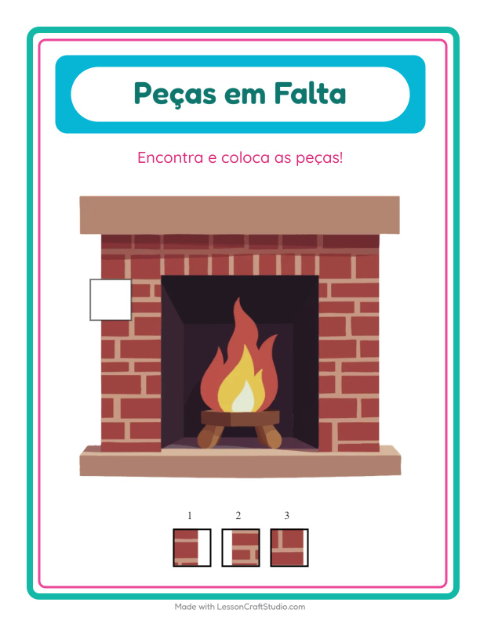 Pré-visualização da ficha de Peças Faltantes com Pela casa para Educação infantil (pré-escola, 5-7 anos)