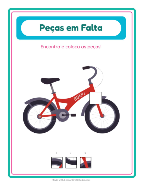 Pré-visualização da ficha de Peças Faltantes com Primavera para Educação infantil (pré-escola, 5-7 anos)