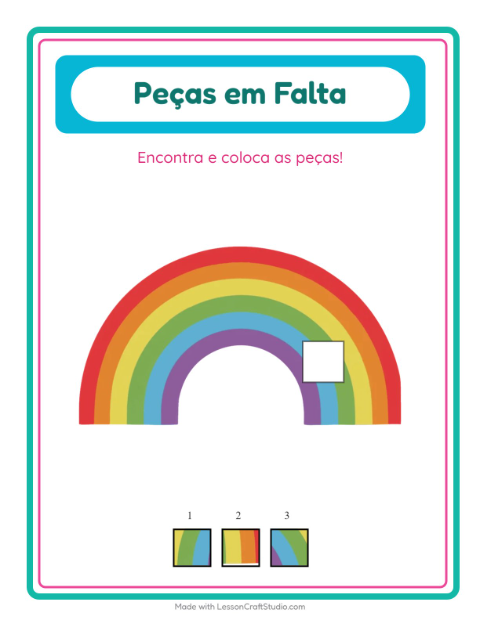 Pré-visualização da ficha de Peças Faltantes com Verão para Educação infantil (pré-escola, 5-7 anos)