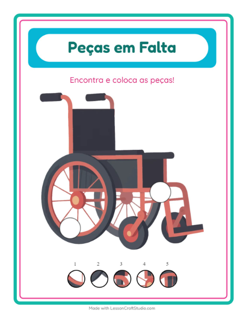 Pré-visualização da ficha de Peças Faltantes com Hospital para Educação infantil (pré-escola, 5-7 anos)