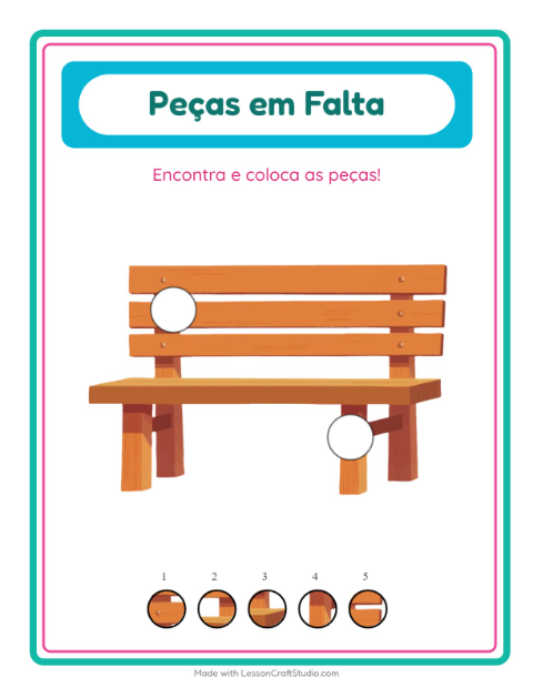 Pré-visualização da ficha de Peças Faltantes com Móveis para Educação infantil (pré-escola, 5-7 anos)