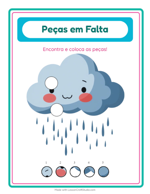 Pré-visualização da ficha de Peças Faltantes com Primavera para Educação infantil (pré-escola, 5-7 anos)