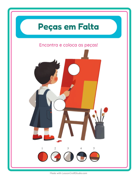 Pré-visualização da ficha de Peças Faltantes com Profissões para Educação infantil (pré-escola, 5-7 anos)