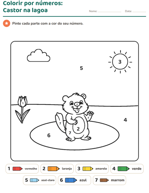 Pré-visualização da ficha de Pinte conforme o resultado para Educação infantil (pré-escola, 5-7 anos)