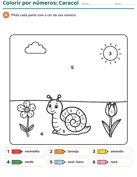 Pré-visualização da ficha de Pinte conforme o resultado para Educação infantil (pré-escola, 5-7 anos)
