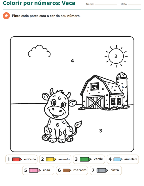 Pré-visualização da ficha de Pinte conforme o resultado para Educação infantil (pré-escola, 5-7 anos)