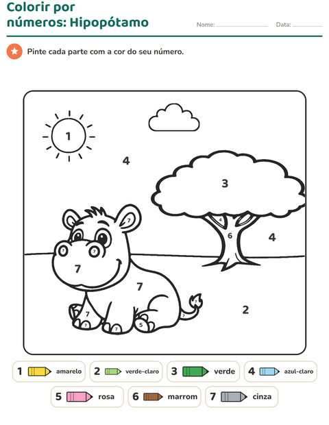 Pré-visualização da ficha de Pinte conforme o resultado para Educação infantil (pré-escola, 5-7 anos)