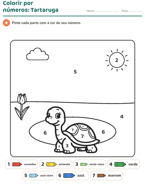 Pré-visualização da ficha de Pinte conforme o resultado para Educação infantil (pré-escola, 5-7 anos)