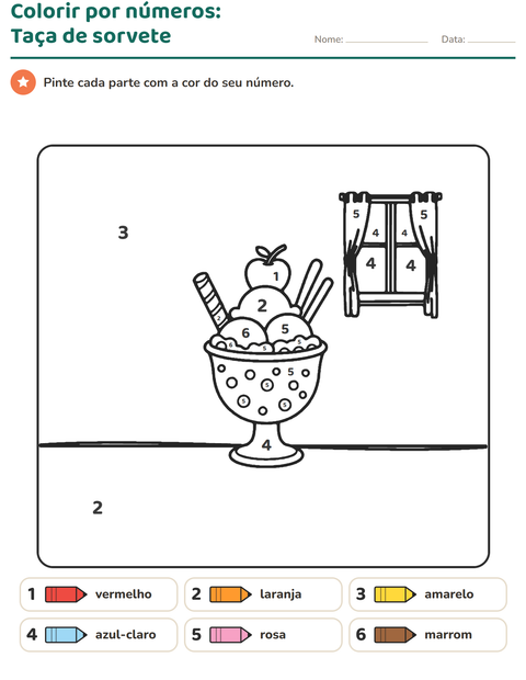 Pré-visualização da ficha de Pinte conforme o resultado para Educação infantil (pré-escola, 5-7 anos)