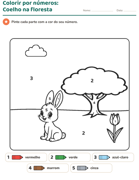 Pré-visualização da ficha de Pinte conforme o resultado para Educação infantil (pré-escola, 5-7 anos)