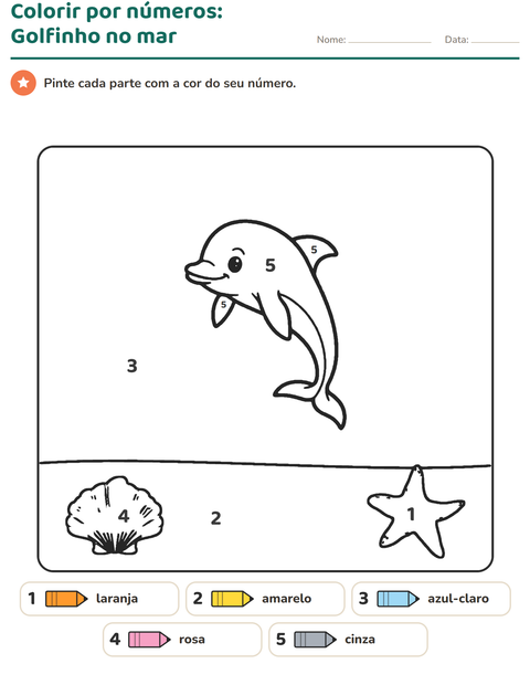 Pré-visualização da ficha de Pinte conforme o resultado para Educação infantil (pré-escola, 5-7 anos)