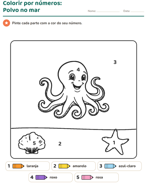 Pré-visualização da ficha de Pinte conforme o resultado para Educação infantil (pré-escola, 5-7 anos)