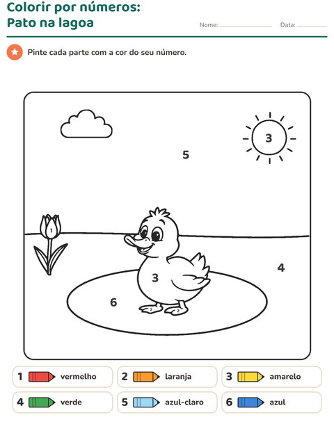 Pré-visualização da ficha de Pinte conforme o resultado para Educação infantil (pré-escola, 5-7 anos)
