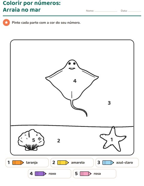 Pré-visualização da ficha de Pinte conforme o resultado para Educação infantil (pré-escola, 5-7 anos)