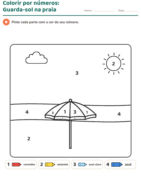 Pré-visualização da ficha de Pinte conforme o resultado para Educação infantil (pré-escola, 5-7 anos)