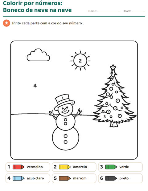 Pré-visualização da ficha de Pinte conforme o resultado para Educação infantil (pré-escola, 5-7 anos)