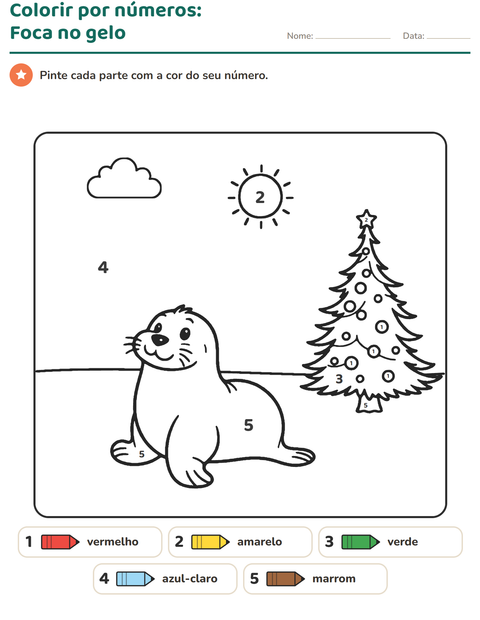 Pré-visualização da ficha de Pinte conforme o resultado para Educação infantil (pré-escola, 5-7 anos)
